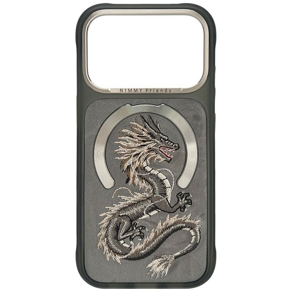 Husa Nimmy Magnetic Fantasy Animal Dragon Compatible cu Magsafe pentru iPhone 18 Pro/17 Pro Gri