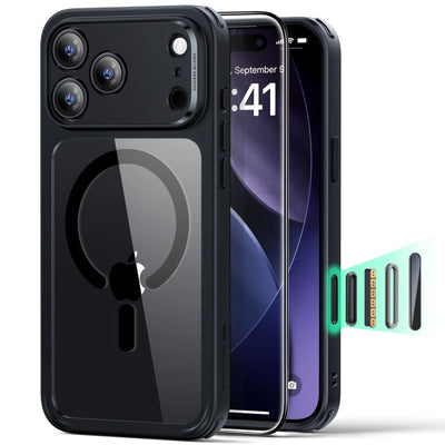 Folie ESR - Classic Hybrid Halolock [Included protectie] - iPhone 17 Pro - Transparent Negru
