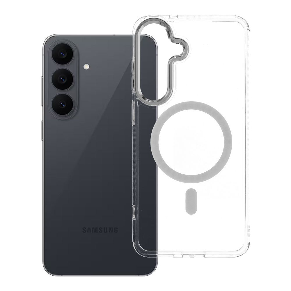 Husa Frame Transparent Hybrid Mag pentru Samsung S26 FE / S25 FE Compatible cu Magsafe Transparent