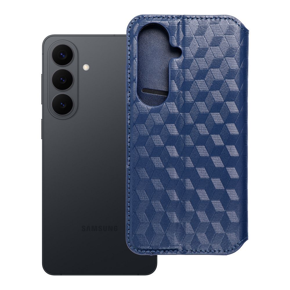 Husa Cubic Book Flip pentru Samsung S26 Albastru