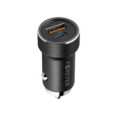 Incarcator auto Forever Cc-06 PD QC 1x Usb-c 1x USB 20W Negru