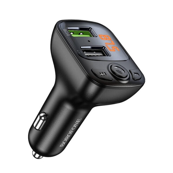 R06 Borofone – Modulator FM Eminency (BC41) – Încărcător, Bluetooth V5.0, 2x USB, MicroSD, QC3.0, 18W – Negru
