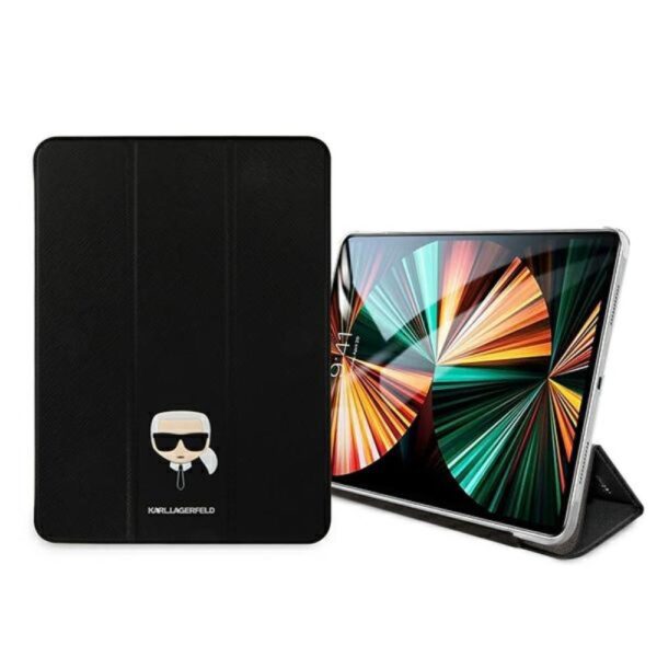 Husă pentru Karl Lagerfeld iPad 12,9" Pro 2021 KLFC12OKHK Book black Saffiano Karl Head – Negru