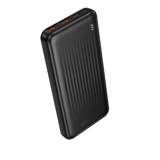R06 Borofone - Power Bank Clever Series (BJ80) - 2x USB, Type-C, Indicator LED, QC 3.0, 22.5W, PD20W, 37Wh, 10000mAh - negru