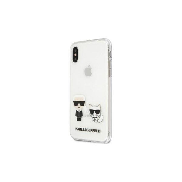 Husă pentru Karl Lagerfeld iPhone XS Max KLHCI65CKTR hard PC/TPU IK + Choupette Transparent – Transparent