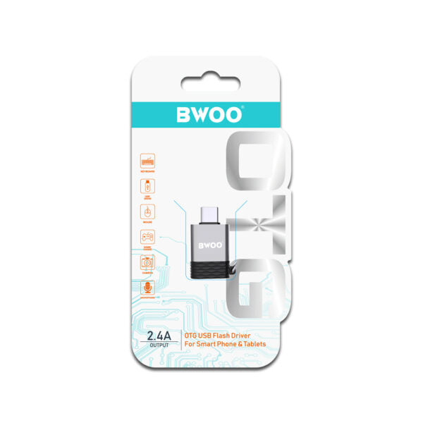 BWOO Adapter USB - USB-C Gri OTG BZ-35