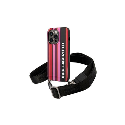 Husa Karl Lagerfeld pentru iPhone 14 Pro 6,1" Klhcp14lststp Roz Hardcase Color Stripes Curea