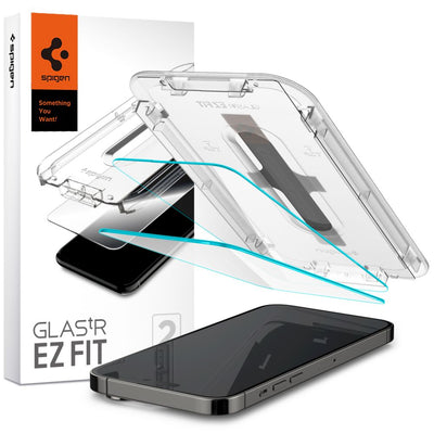 Folie Spigen sticla Glas.tr "EZ FIT" 2-Pack pentru iPhone 14 Pro 6,1" Transparent