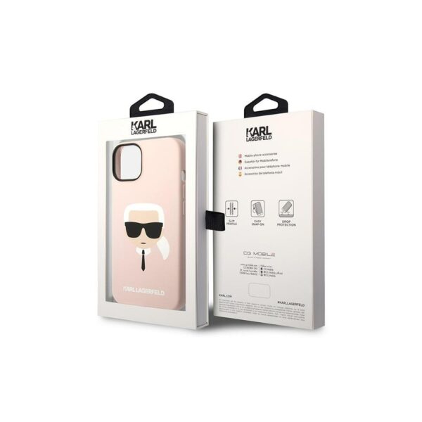 Karl Lagerfeld case for iPhone 14 Pro Max 6,7" KLHMP14XSLKHLP pink HC Silicone Karl Head