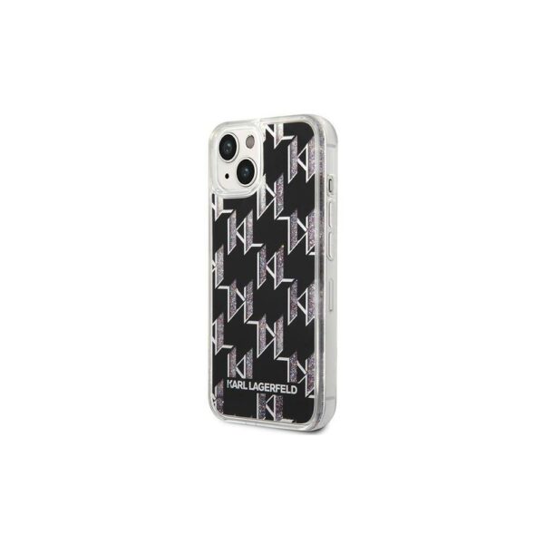 Husă pentru iPhone 14 Pro Max Karl Lagerfeld 6,7" KLHCP14XLMNMK black HC Liquid Glitter Monogram – Negru