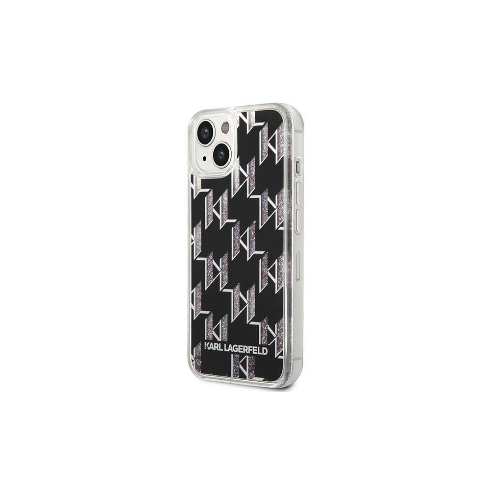 Husă pentru iPhone 14 Pro Max Karl Lagerfeld 6,7" KLHCP14XLMNMK black HC Liquid Glitter Monogram – Negru