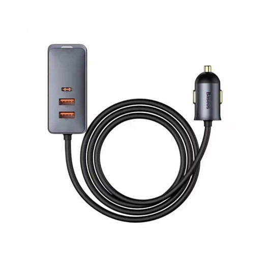 Încărcător auto Baseus Share Together 2‑in‑1 PD 120W 2x USB 2x USB‑C gri