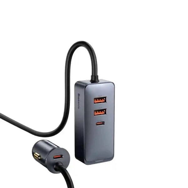 Încărcător auto Baseus Share Together 2‑in‑1 PD 120W 2x USB 2x USB‑C gri