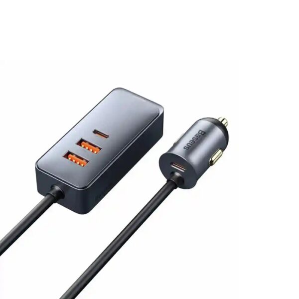 Încărcător auto Baseus Share Together 2‑in‑1 PD 120W 2x USB 2x USB‑C gri