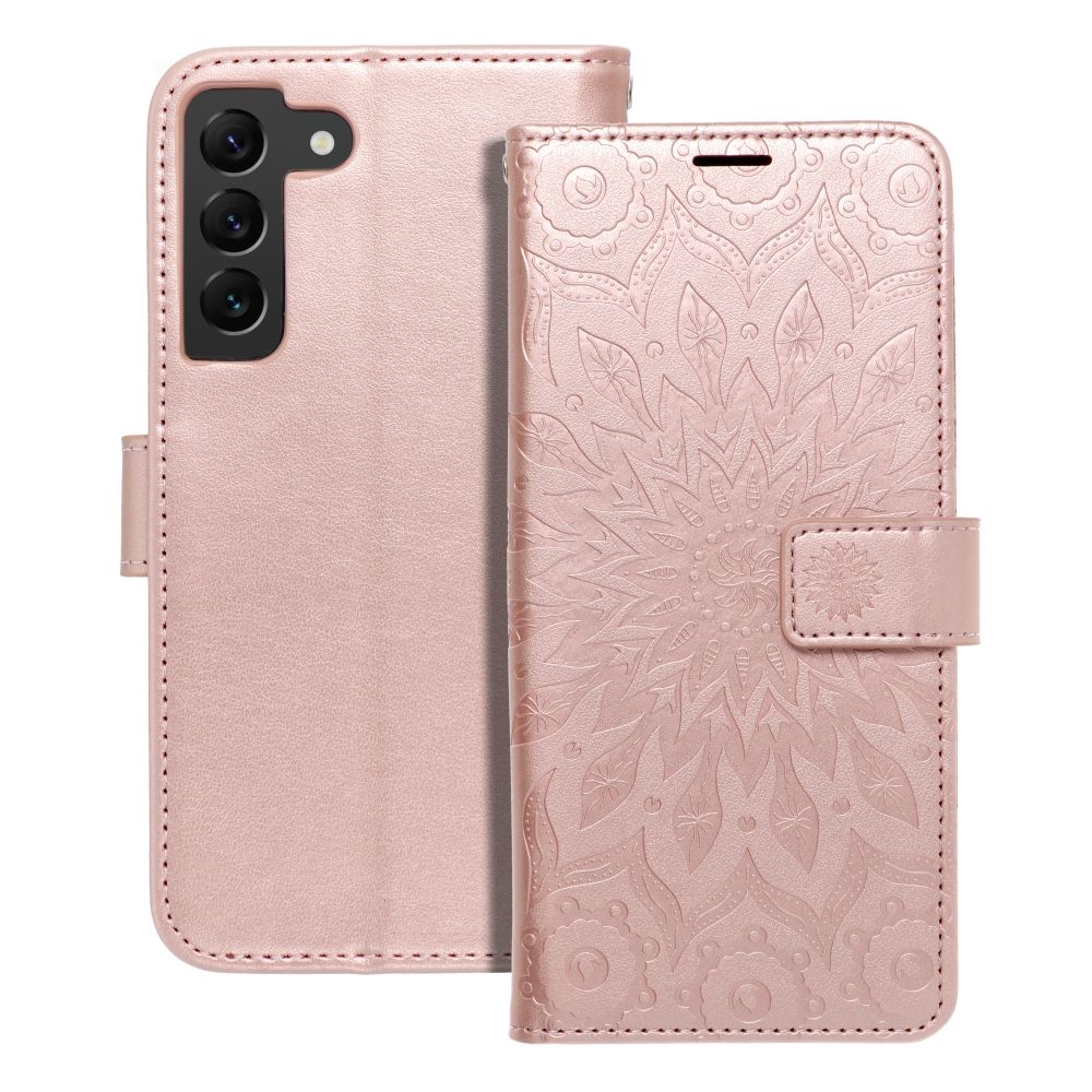 Husa Mezzo Book Flip pentru Samsung S22 Mandala Roz auriu