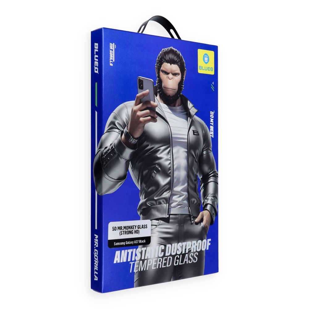Folie Blueo 5D Mr. Monkey sticla - pentru Samsung Galaxy A37 5G Negru (Anti-static Strong HD)