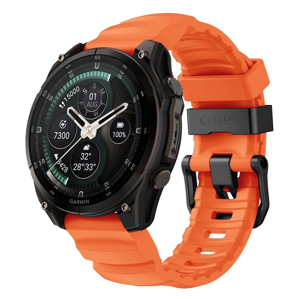 Curea Tech-protect Motion Garmin Fenix 5X / 5X Plus / 6X / 6X Pro / 7X / 8 / 8 Pro / 9 / 9 Pro (47 Mm) Signal Portocaliu