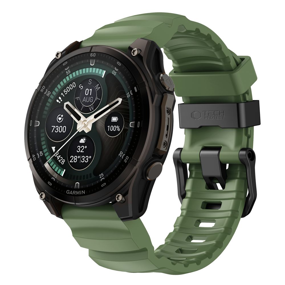 Curea Tech-protect Motion Garmin Fenix 5X / 5X Plus / 6X / 6X Pro / 7X / 8 / 8 Pro / 9 / 9 Pro (47 Mm) Military Verde