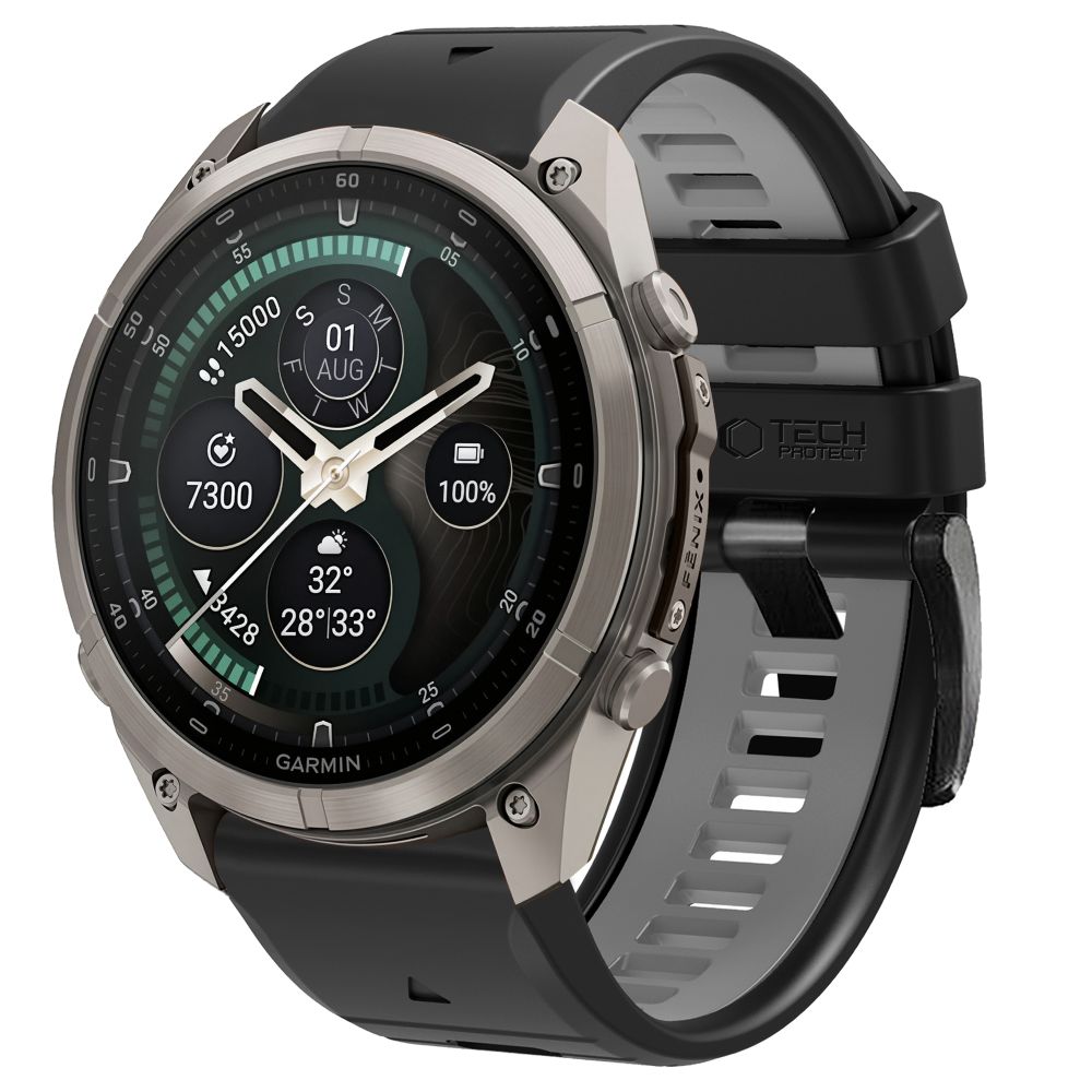 Curea Tech-protect Iconband Pro Garmin Fenix 5X / 5X Plus / 6X / 6X Pro / 7X / 8 / 8 Pro / 9 / 9 Pro (47 Mm) Negru/Gri