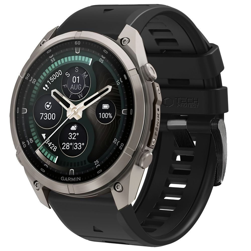Husa Tech-protect Silicone Garmin Fenix 5 / 6 / 6 Pro / 7 / 8 / 8 Pro / E / 9 / 9 Pro (51 Mm) Obsidian Negru