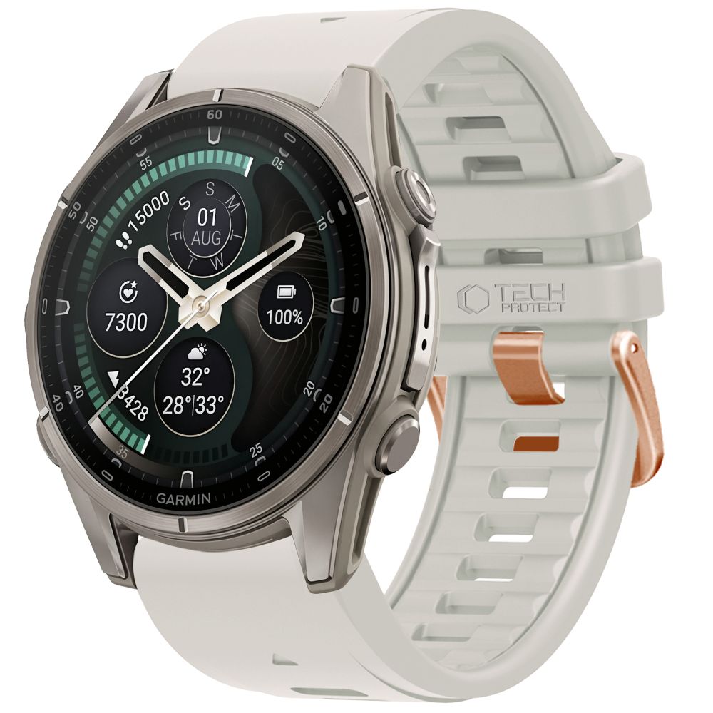 Husa Tech-protect Silicone Garmin Fenix 5S / 5S Plus / 6S / 6S Pro / 7S / 8 / 9 / 9 Pro (43 Mm) Fog Gri