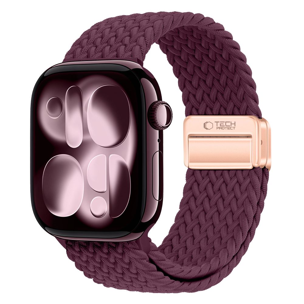 Curea Tech-protect Nylonmag Apple Watch 8 / 9 / 10 / 11 / 12 / SE / Ultra (44 / 45 / 46 / 49 Mm) Deep Burgundy