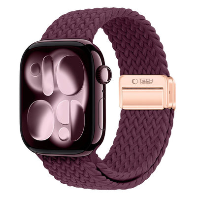 Curea Tech-protect Nylonmag Apple Watch 8 / 9 / 10 / 11 / 12 / SE / Ultra (44 / 45 / 46 / 49 Mm) Deep Burgundy