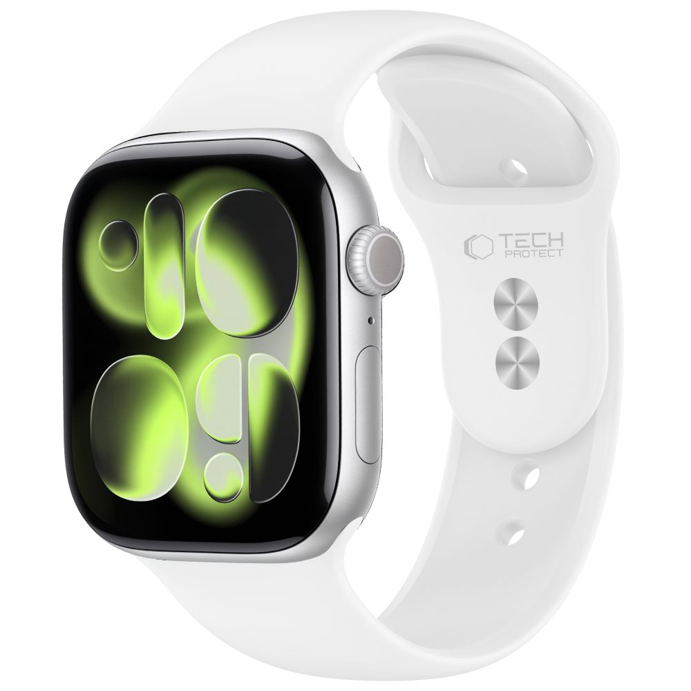 Husa Tech-protect Silicone Apple Watch 8 / 9 / 10 / 11 / 12 / SE (40 / 41 / 42 Mm) Alb