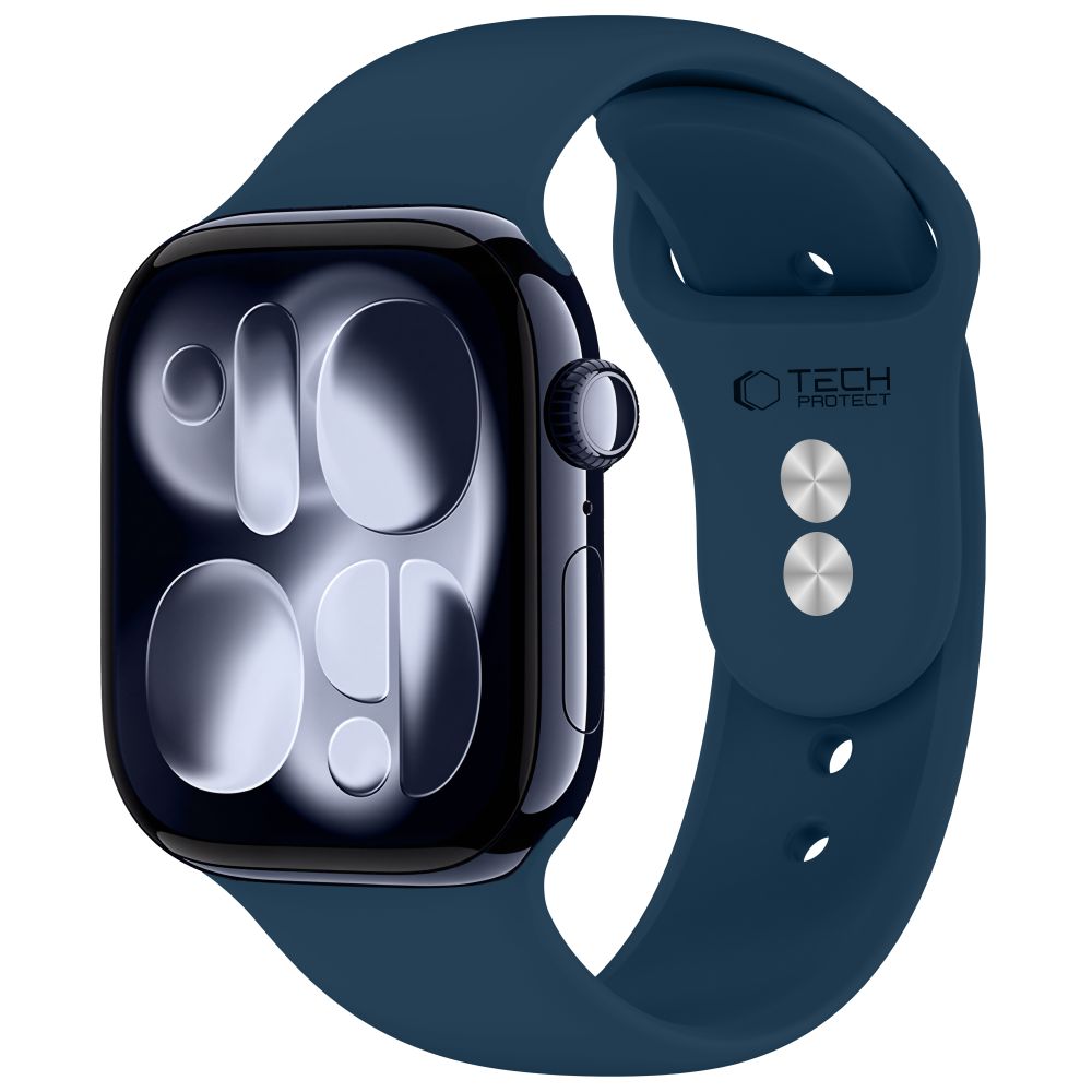 Husa Tech-protect Silicone Apple Watch 8 / 9 / 10 / 11 / 12 / SE (40 / 41 / 42 Mm) Bleumarin