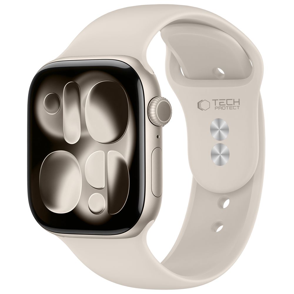 Husa Tech-protect Silicone Apple Watch 8 / 9 / 10 / 11 / 12 / SE / Ultra (44 / 45 / 46 / 49 Mm) Starlight