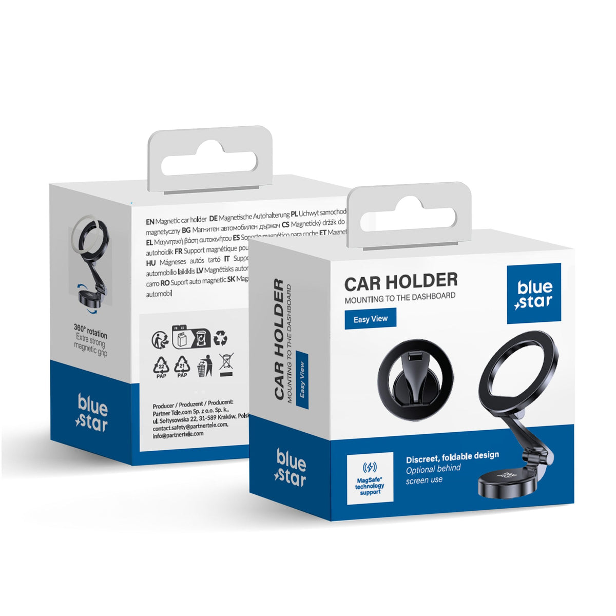 Suport auto Albastru Star pentru Dashboard Easy Wiev Compatible cu Magsafe Negru