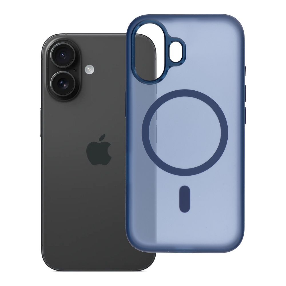 Husa Flexline Mag pentru iPhone 16 Compatible cu Magsafe Bleumarin
