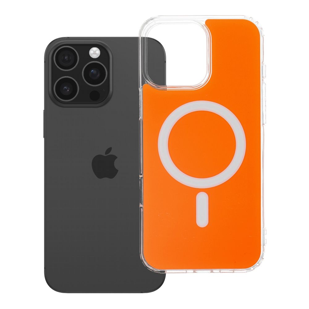 Husa Transparent Fusion Mag pentru iPhone 16 PRO MAX Compatible cu Magsafe Hermes Portocaliu