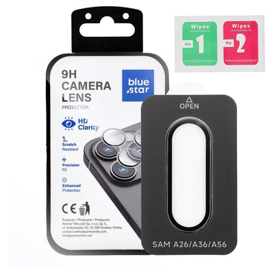 Folie Albastru Star sticla lentila camerei pentru Samsung A56 Easy Install Negru