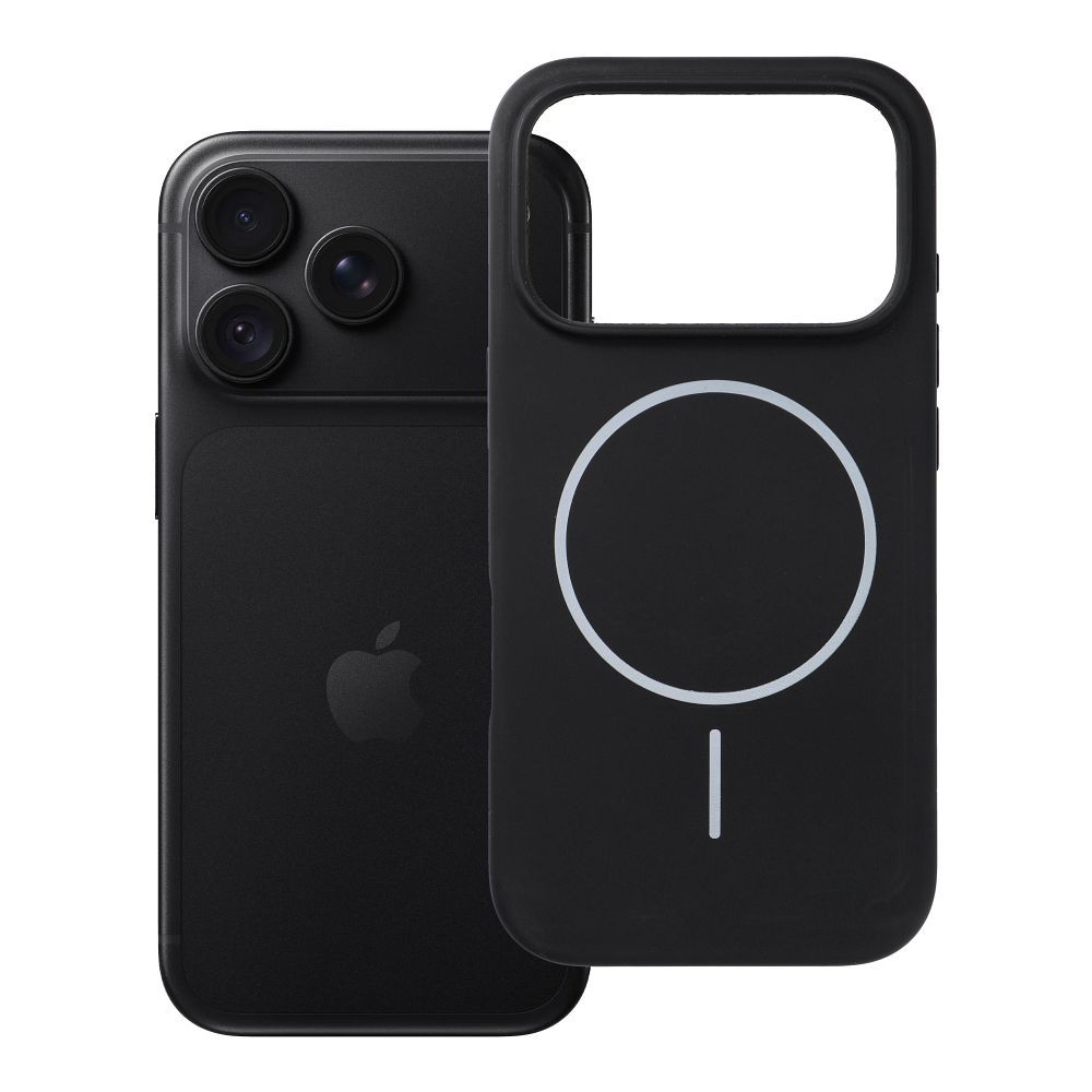 Husa pentru iPhone 18 Pro / 17 Pro Silicone 2mm (Big Hole) Compatible cu Magsafe Negru