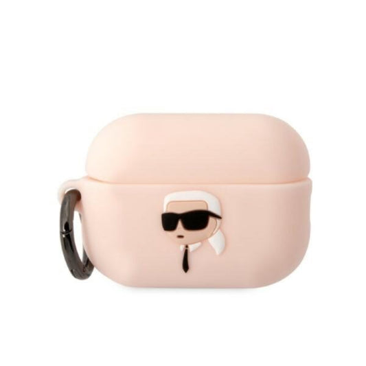 Husă pentru Karl Lagerfeld Airpods Pro 2 KLAP2RUNIKP white 3D Silicone NFT Karl – Alb