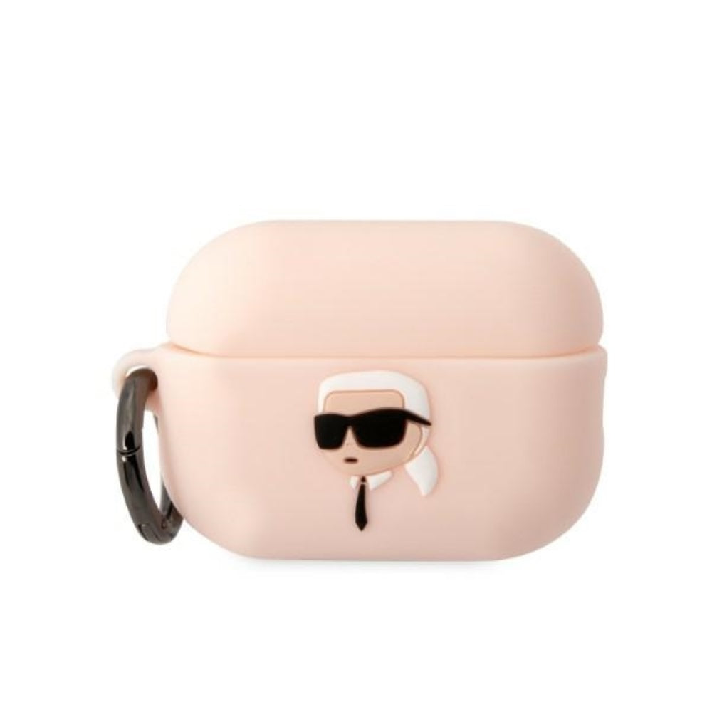 Husă pentru Karl Lagerfeld Airpods Pro 2 KLAP2RUNIKP white 3D Silicone NFT Karl – Alb