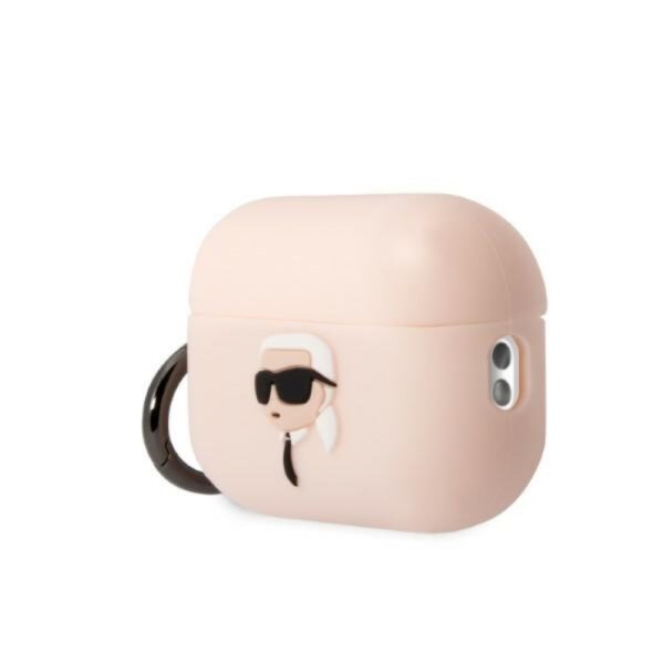 Husă pentru Karl Lagerfeld Airpods Pro 2 KLAP2RUNIKP white 3D Silicone NFT Karl – Alb