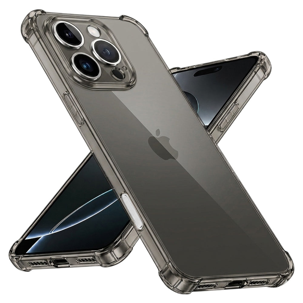 Techsuit - Shockproof Clear Silicone - iPhone 16 Pro - Smoke Black