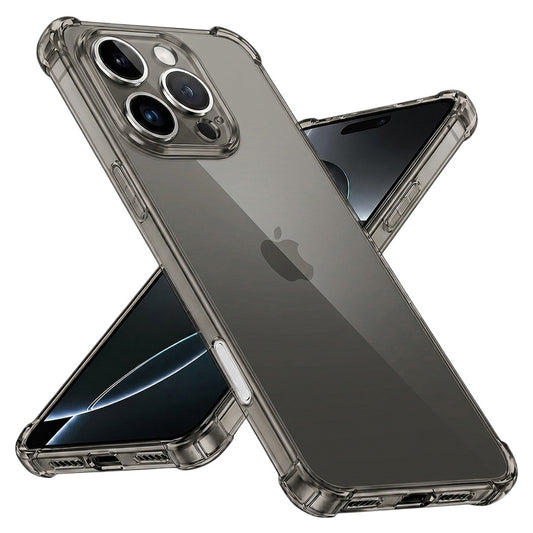 Techsuit - Shockproof Clear Silicone - iPhone 16 Pro - Smoke Black
