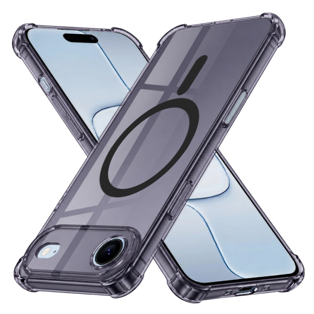 Techsuit - Shockproof Clear Silicone MagSafe - iPhone 17 Air - Smoke Black