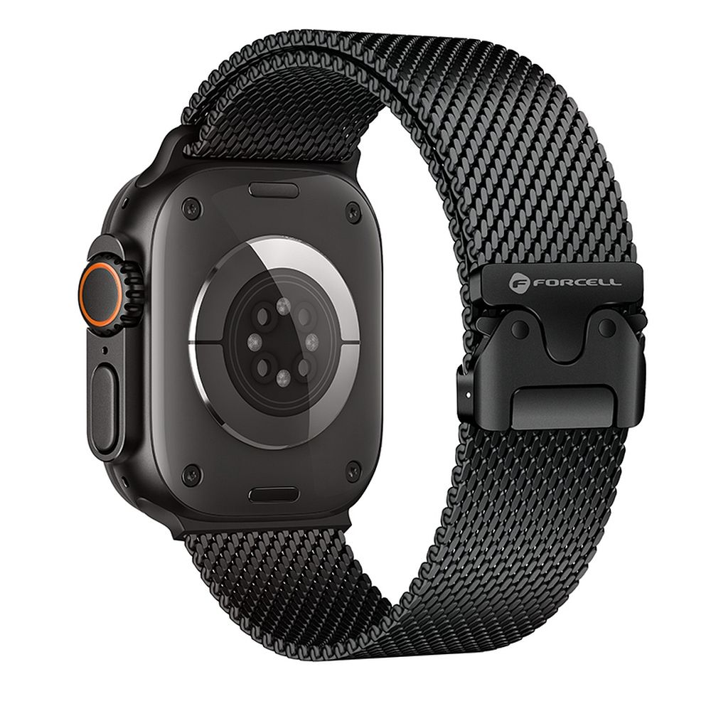 Curea Forcell To Apple Watch F-design Fa11 Steel Clasp 38 / 40 / 41 Mm Negru