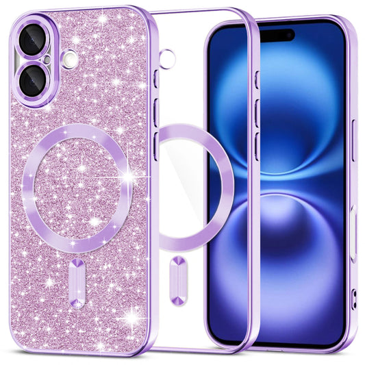 Techsuit - Luxury Glitter MagSafe - iPhone 16 - Light Purple