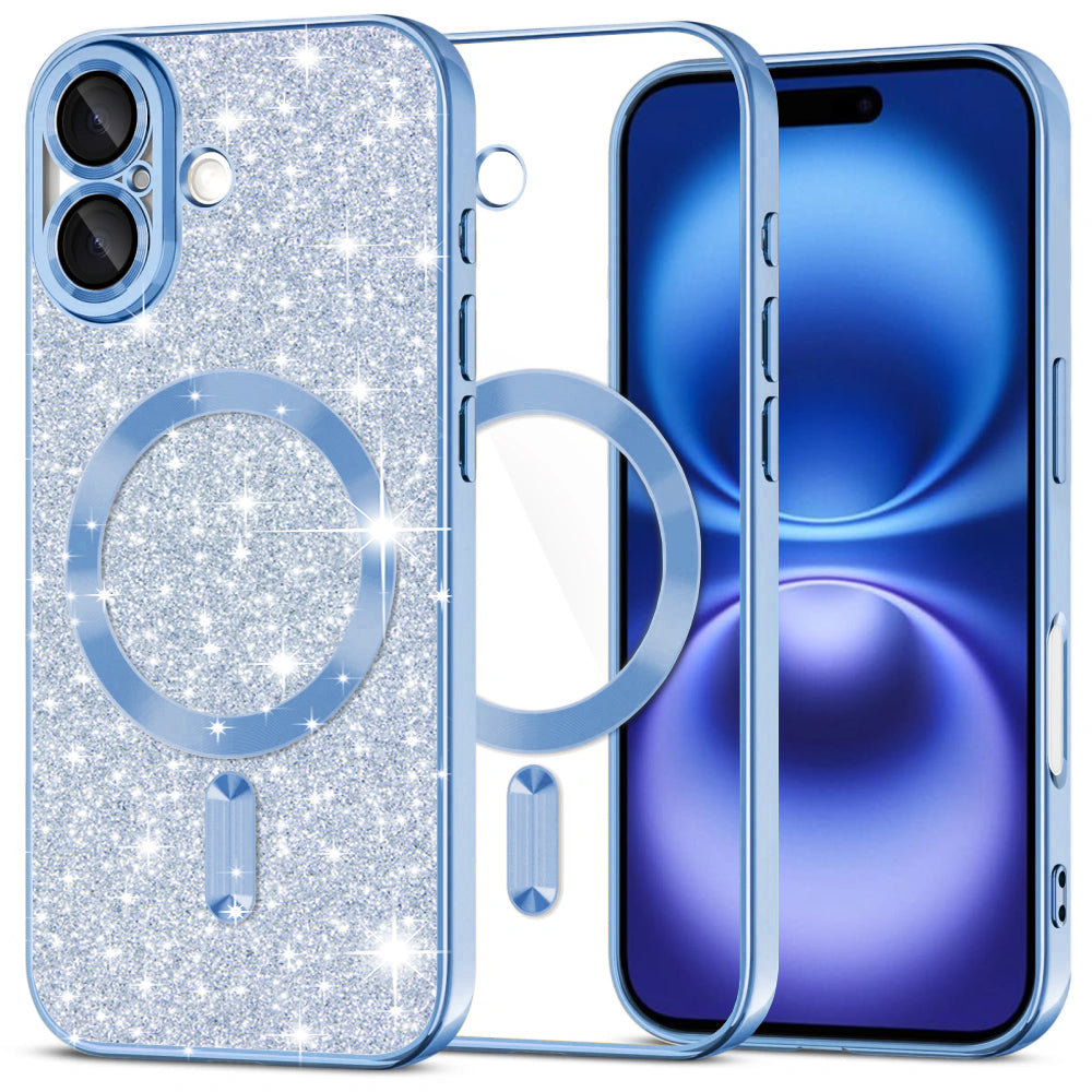 Techsuit - Luxury Glitter MagSafe - iPhone 16 - Light Blue
