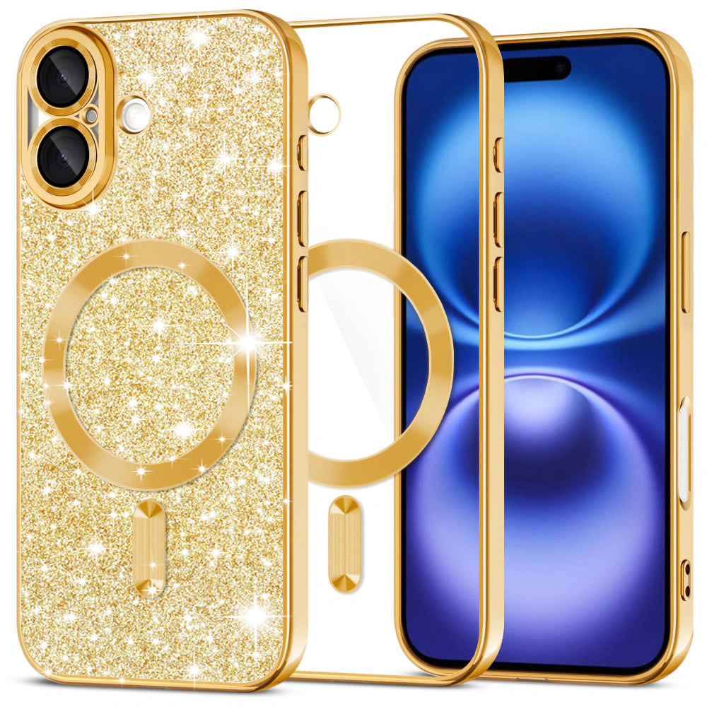 Techsuit - Luxury Glitter MagSafe - iPhone 16 - Gold
