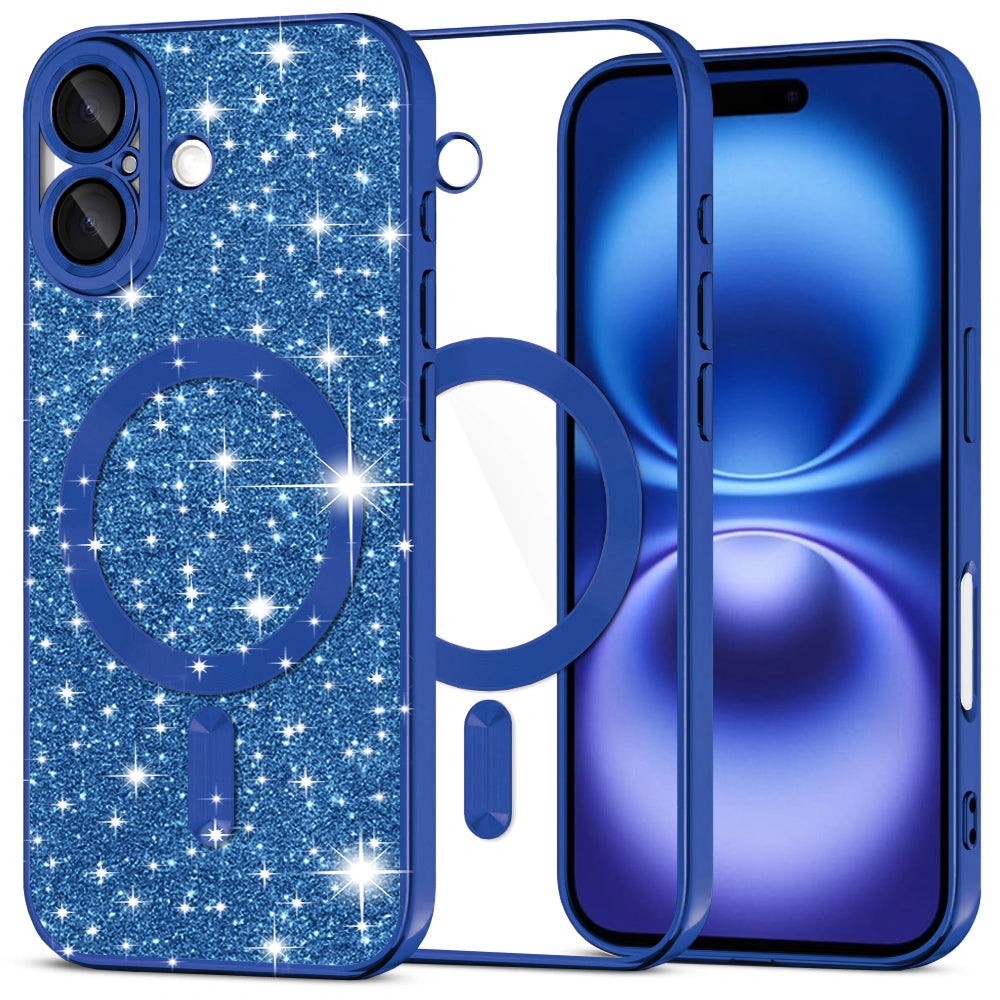 Techsuit - Luxury Glitter MagSafe - iPhone 16 - Deep Blue