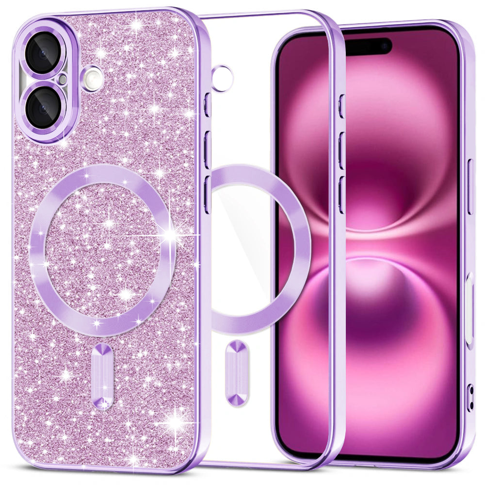 Techsuit - Luxury Glitter MagSafe - iPhone 16 Plus - Light Purple