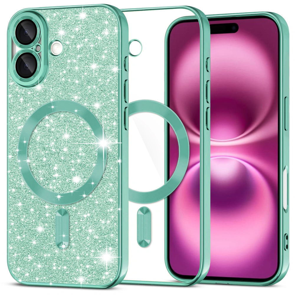Techsuit - Luxury Glitter MagSafe - iPhone 16 Plus - Light Green