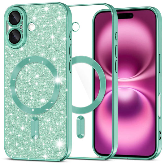 Techsuit - Luxury Glitter MagSafe - iPhone 16 Plus - Light Green