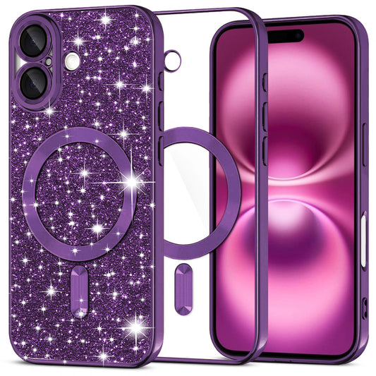 Techsuit - Luxury Glitter MagSafe - iPhone 16 Plus - Deep Purple